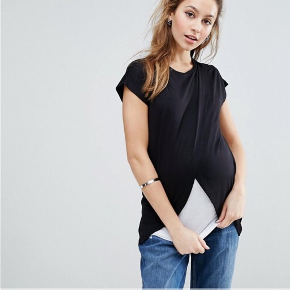ASOS maternity/nursing wrap overlay top
